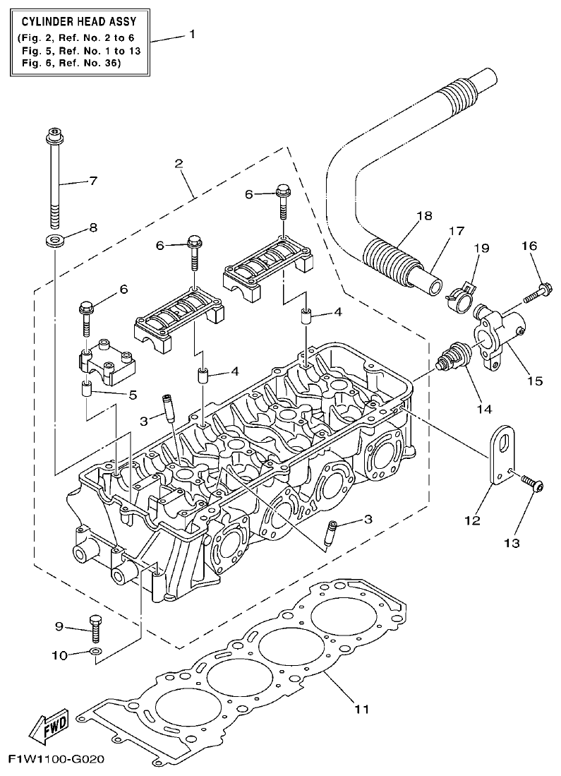 Yamaha GX18 CYLINDER 2 parts diagram
